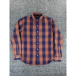 Bonobos Stretch Red Blue Plaid‎ Gingham Slim Fit BDC Long Sleeve Mens Shirt M